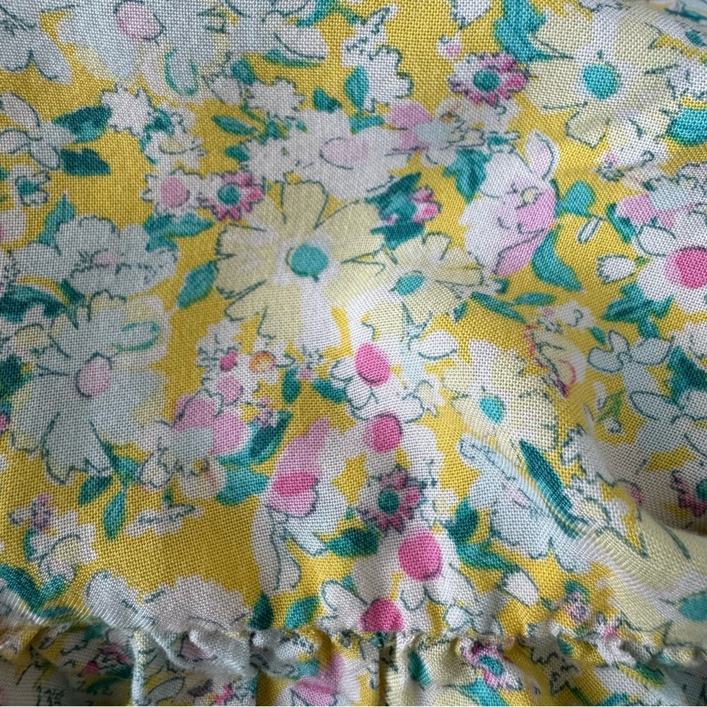 Torrid Yellow Floral Dress Womens 1 1X 14-16 Mini Challis Tiered Sleeveless Tank - Picture 11 of 14